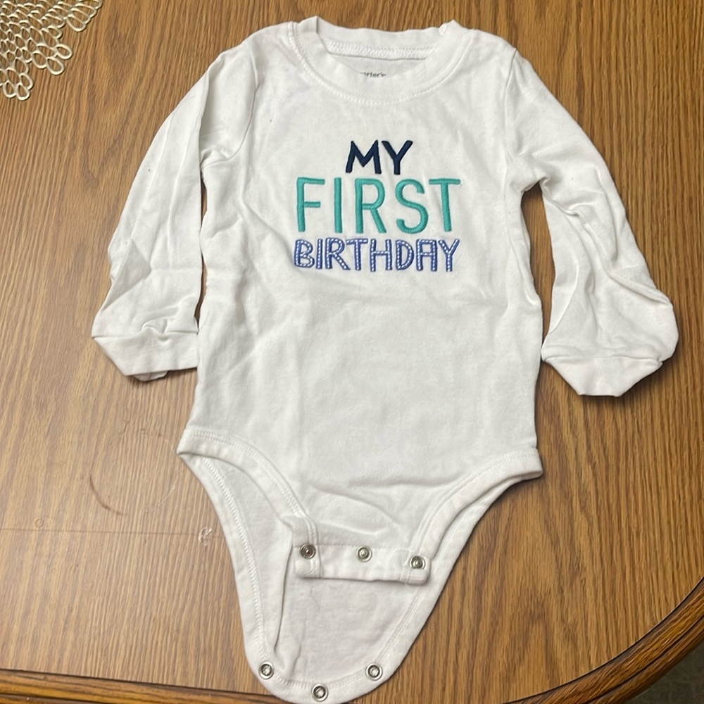 Carters birthday long sleeve onesie